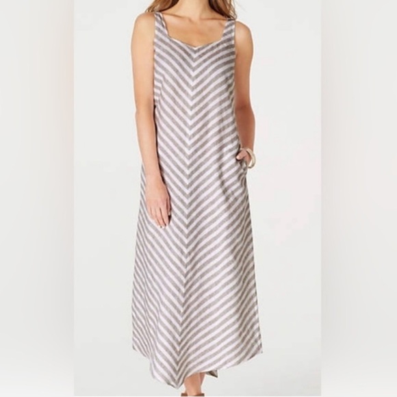 J. Jill Dresses & Skirts - J. Jill Love Linen Chevron Stripe Summer Maxi Dress Size XS